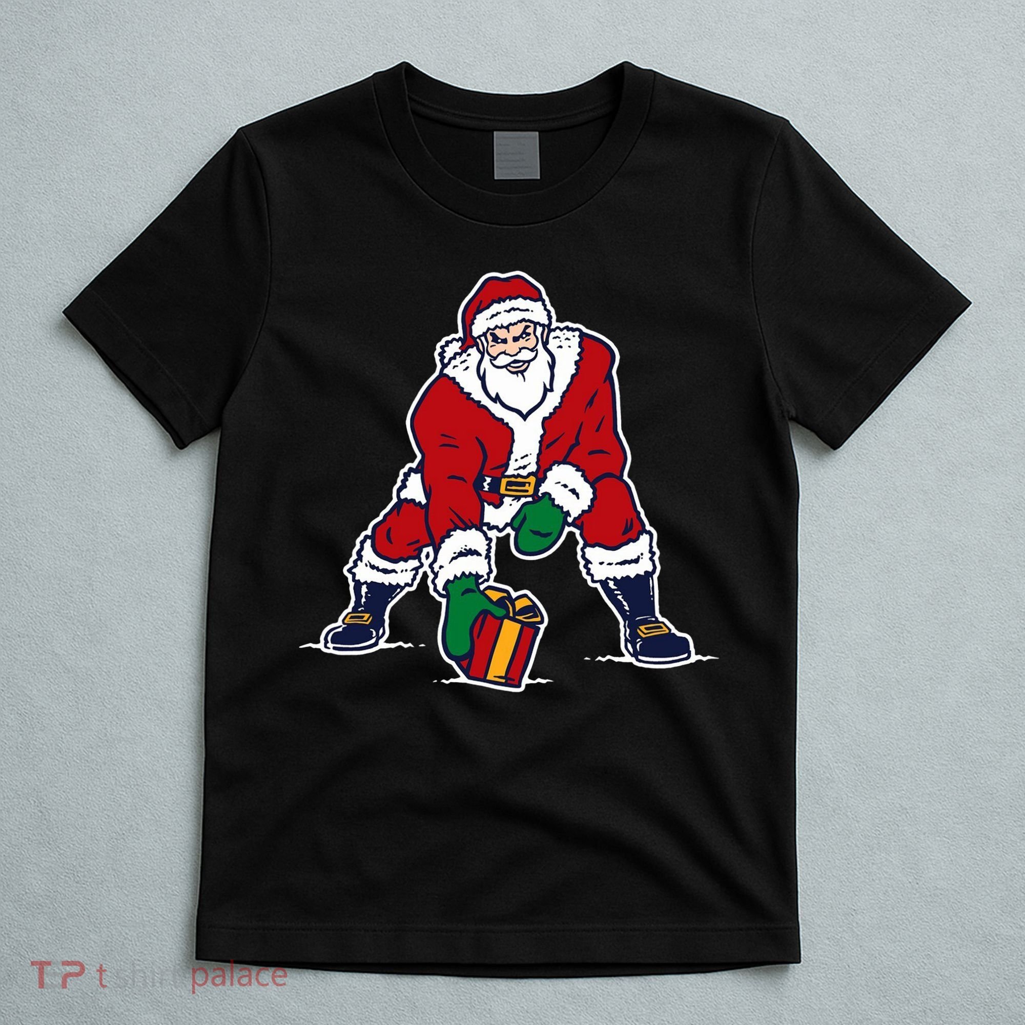 Santa Football Spike Present T-Shirt
