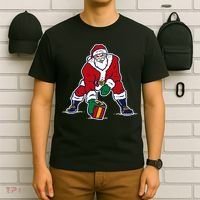 Santa Football Spike Present T-Shirt thumb 6