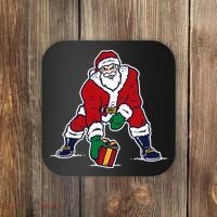 Santa Football Spike Present Coaster thumb 0