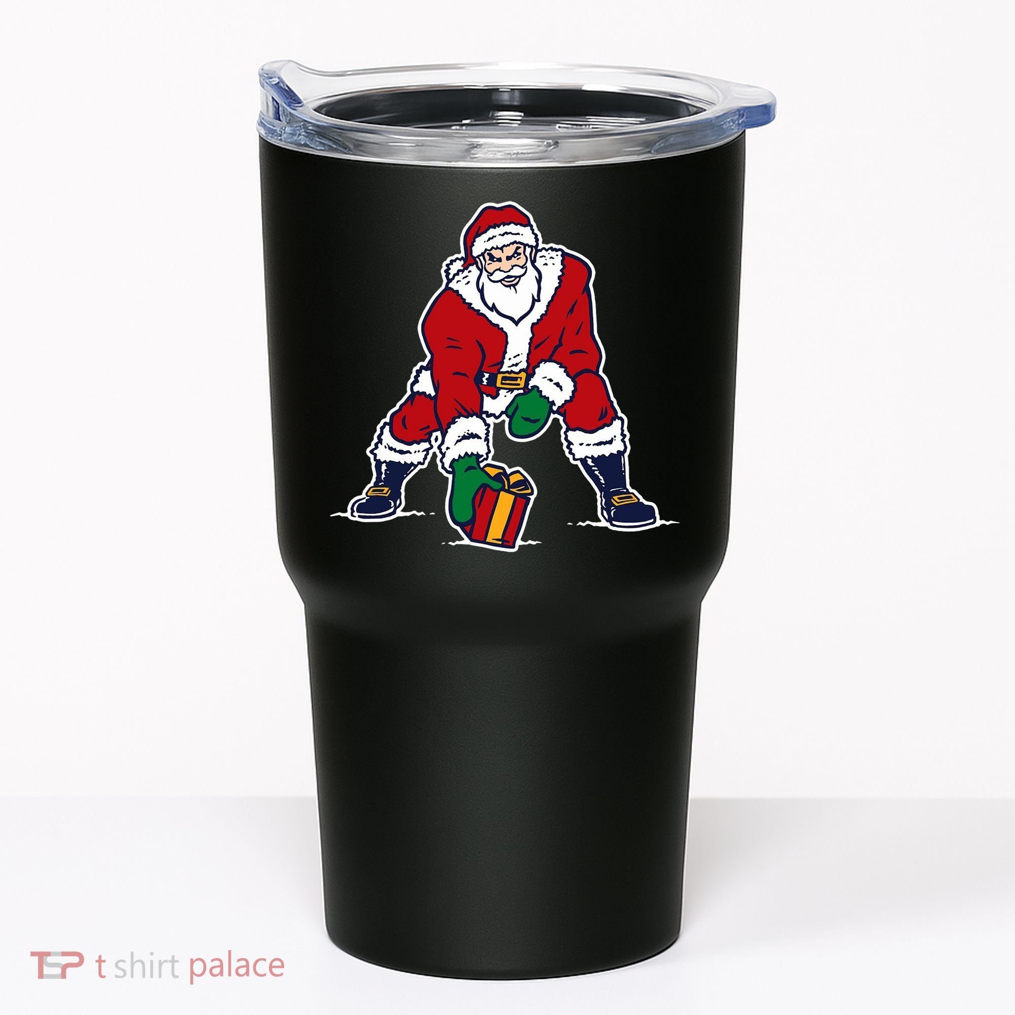 Santa Football Spike Present Tumbler