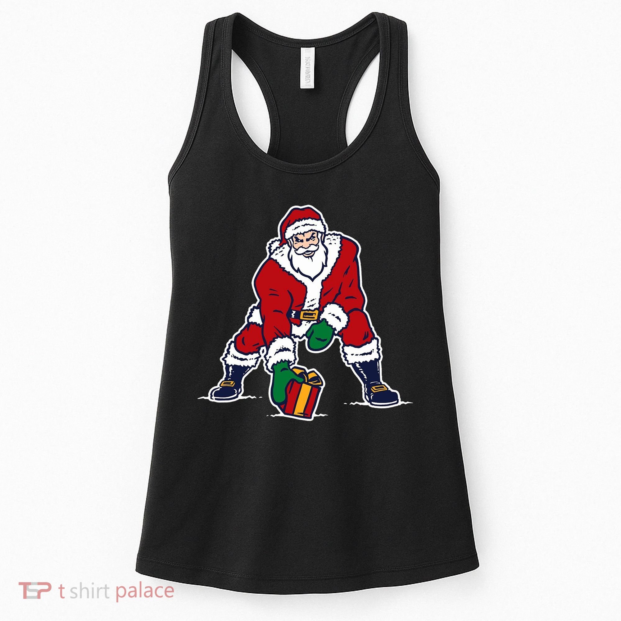 Santa Football Spike Present Women's Tank Top