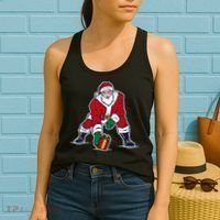 Santa Football Spike Present Women's Tank Top thumb 2