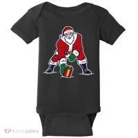 Santa Football Spike Present Baby Bodysuit thumb 0