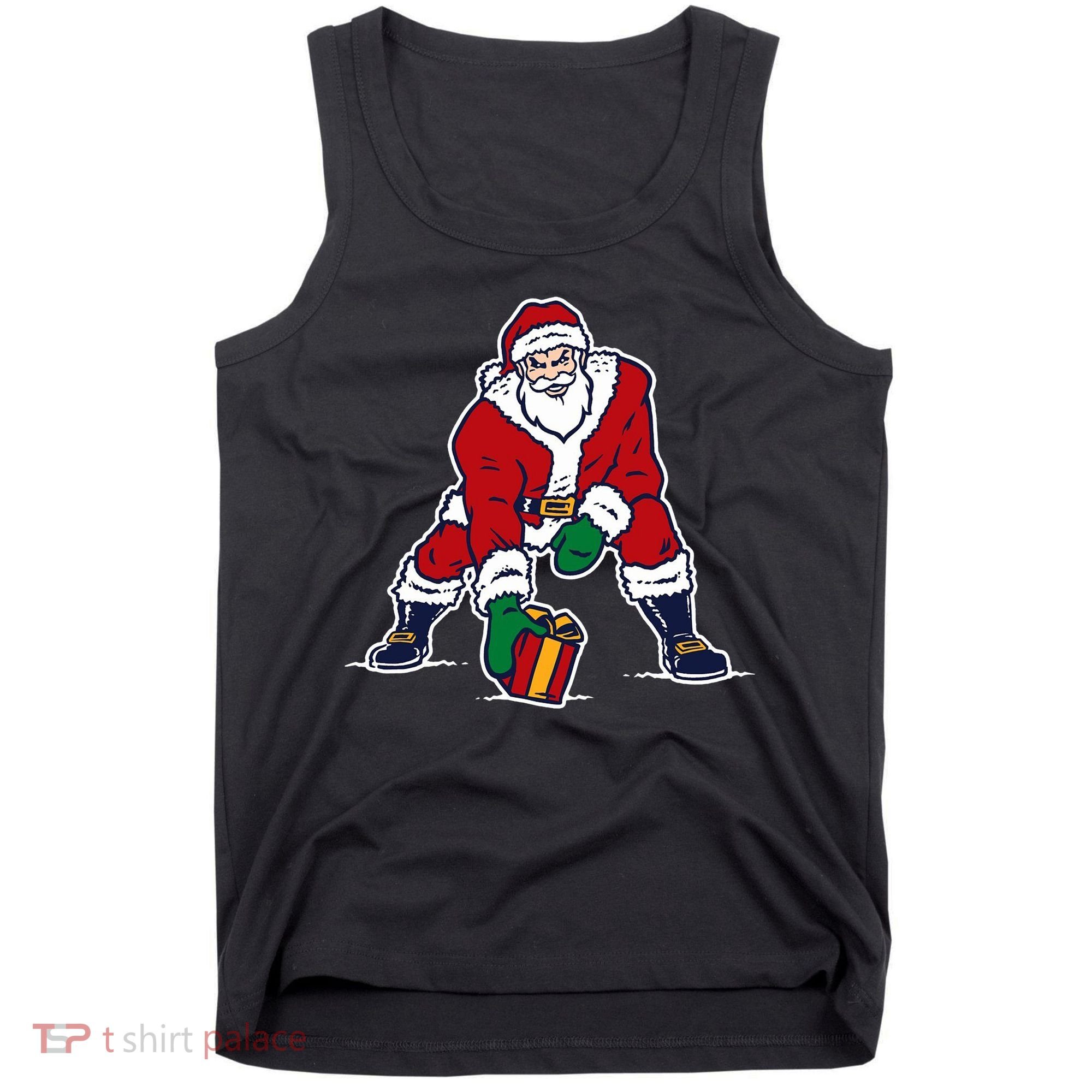 Santa Football Spike Present Tank Top