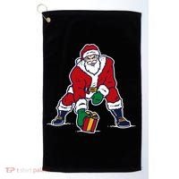 Santa Football Spike Present Golf Towel thumb 0