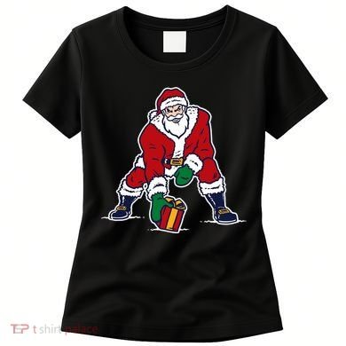 Santa Football Spike Present Women's T-Shirt