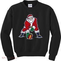 Santa Football Spike Present Kids Sweatshirt thumb 0