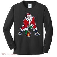 Santa Football Spike Present Kids Long Sleeve Shirt thumb 0