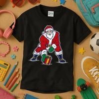 Santa Football Spike Present Kids T-Shirt thumb 3
