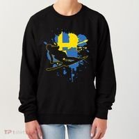 Sweden Flag Skier Swedish Alpine Skiing Women's Sweatshirt thumb 0