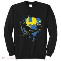 Sweden Flag Skier Swedish Alpine Skiing Sweatshirt thumb 0