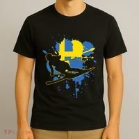 Sweden Flag Skier Swedish Alpine Skiing T-Shirt thumb 3