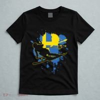 Sweden Flag Skier Swedish Alpine Skiing T-Shirt thumb 5