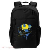 Sweden Flag Skier Swedish Alpine Skiing Backpack thumb 0