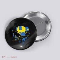 Sweden Flag Skier Swedish Alpine Skiing Button thumb 0