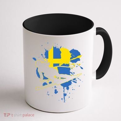 Sweden Flag Skier Swedish Alpine Skiing Coffee Mug back