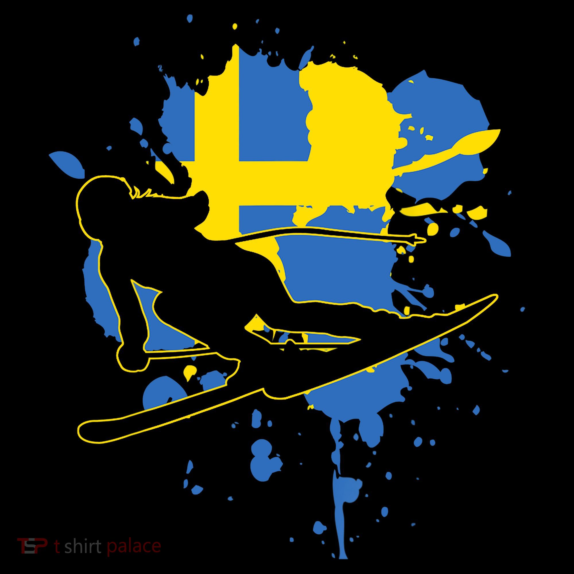Sweden Flag Skier Swedish Alpine Skiing Coffee Mug