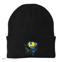 Sweden Flag Skier Swedish Alpine Skiing Beanie thumb 0