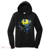 Sweden Flag Skier Swedish Alpine Skiing Women's Hoodie thumb 0
