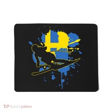 Sweden Flag Skier Swedish Alpine Skiing Mousepad