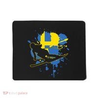 Sweden Flag Skier Swedish Alpine Skiing Mousepad thumb 0