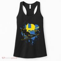 Sweden Flag Skier Swedish Alpine Skiing Women's Tank Top thumb 0