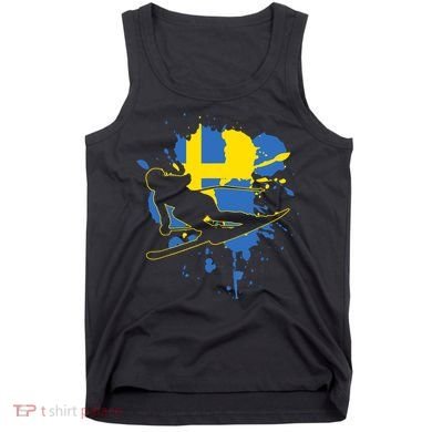 Sweden Flag Skier Swedish Alpine Skiing Tank Top