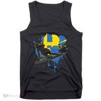Sweden Flag Skier Swedish Alpine Skiing Tank Top thumb 0