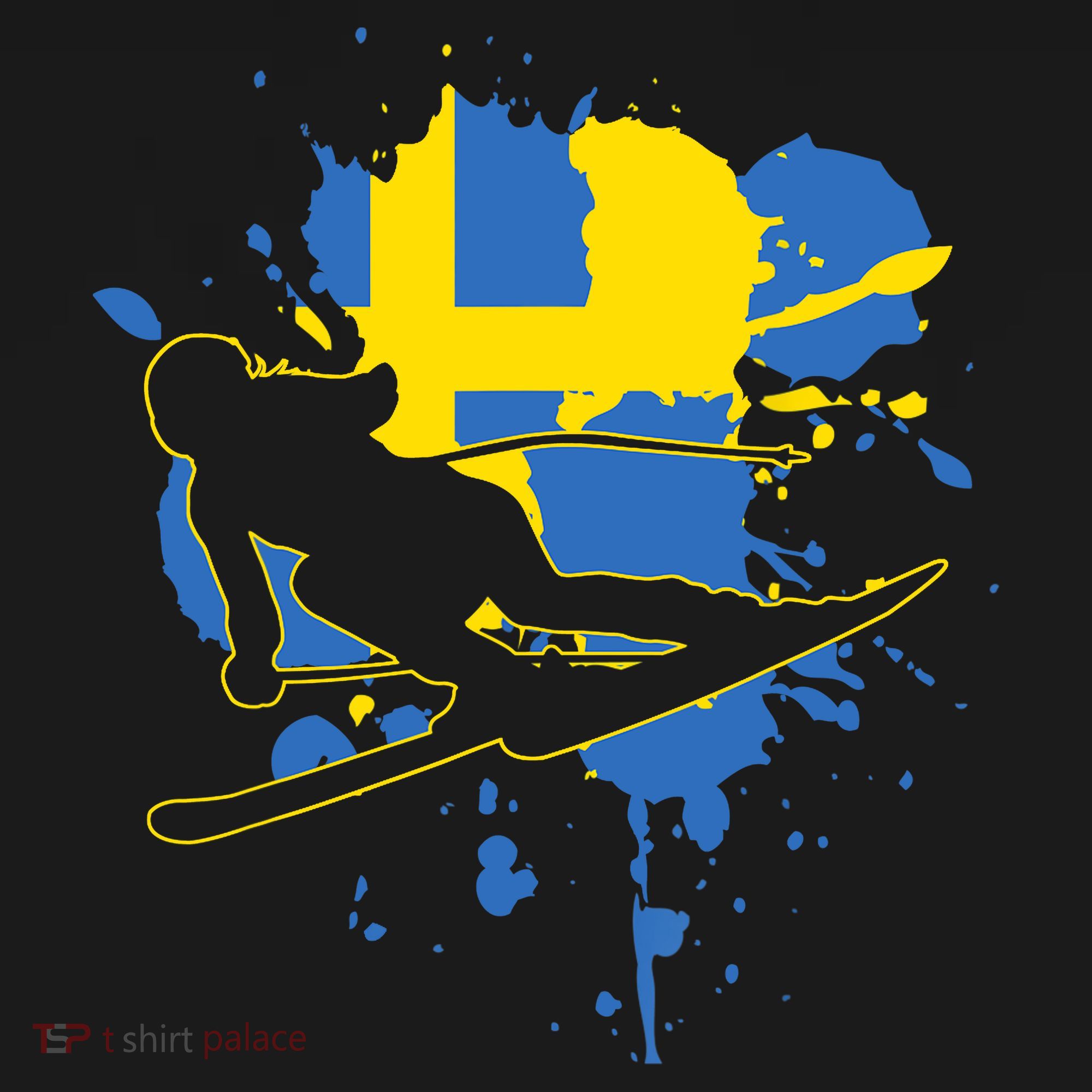 Sweden Flag Skier Swedish Alpine Skiing Visor