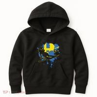 Sweden Flag Skier Swedish Alpine Skiing Kids Hoodie thumb 0