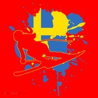 Sweden Flag Skier Swedish Alpine Skiing Santa Hat thumb 1