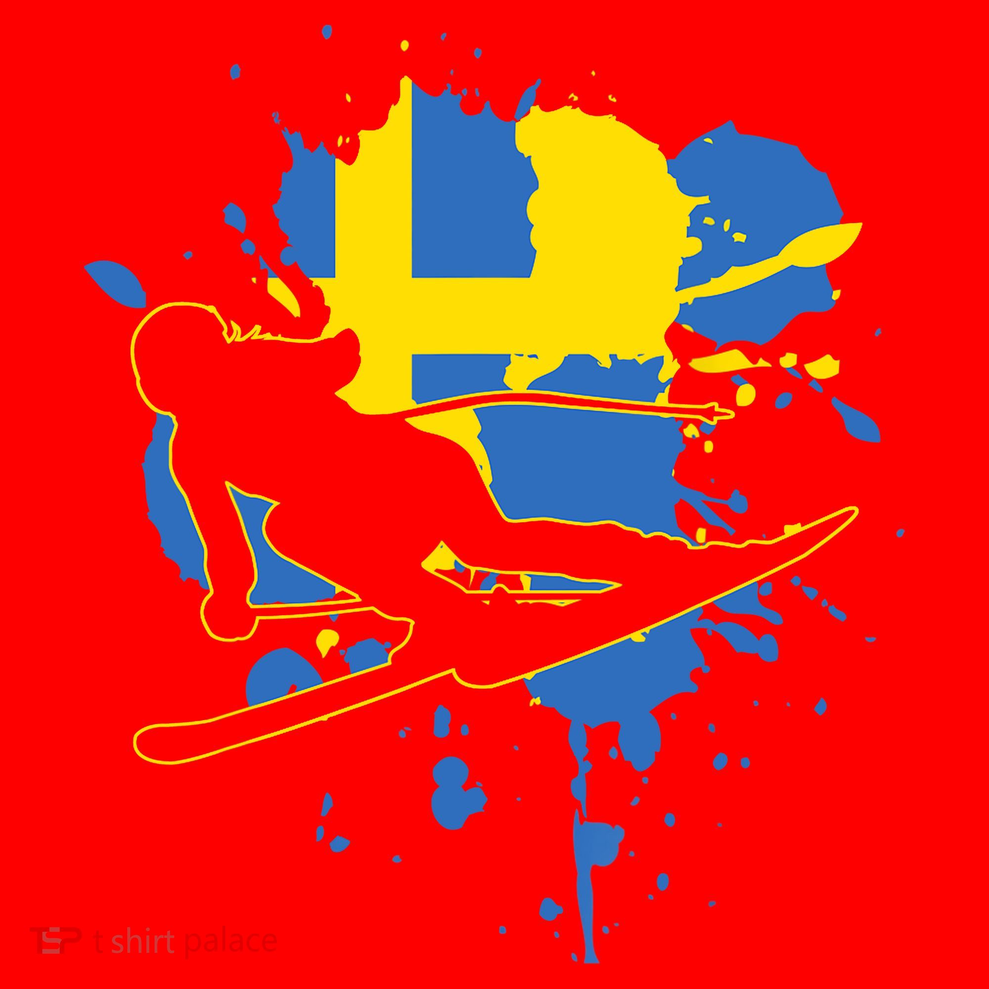 Sweden Flag Skier Swedish Alpine Skiing Santa Hat