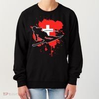 Switzerland Flag Skier Swiss Alpine Skiing Women's Sweatshirt thumb 0