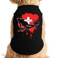 Switzerland Flag Skier Swiss Alpine Skiing Doggie Tank thumb 0