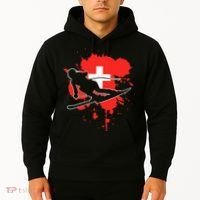 Switzerland Flag Skier Swiss Alpine Skiing Hoodie thumb 2