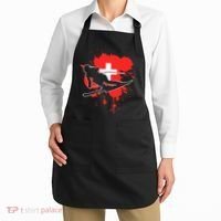 Switzerland Flag Skier Swiss Alpine Skiing Apron thumb 2