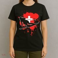 Switzerland Flag Skier Swiss Alpine Skiing T-Shirt thumb 4