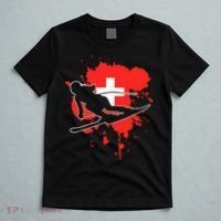 Switzerland Flag Skier Swiss Alpine Skiing T-Shirt thumb 5