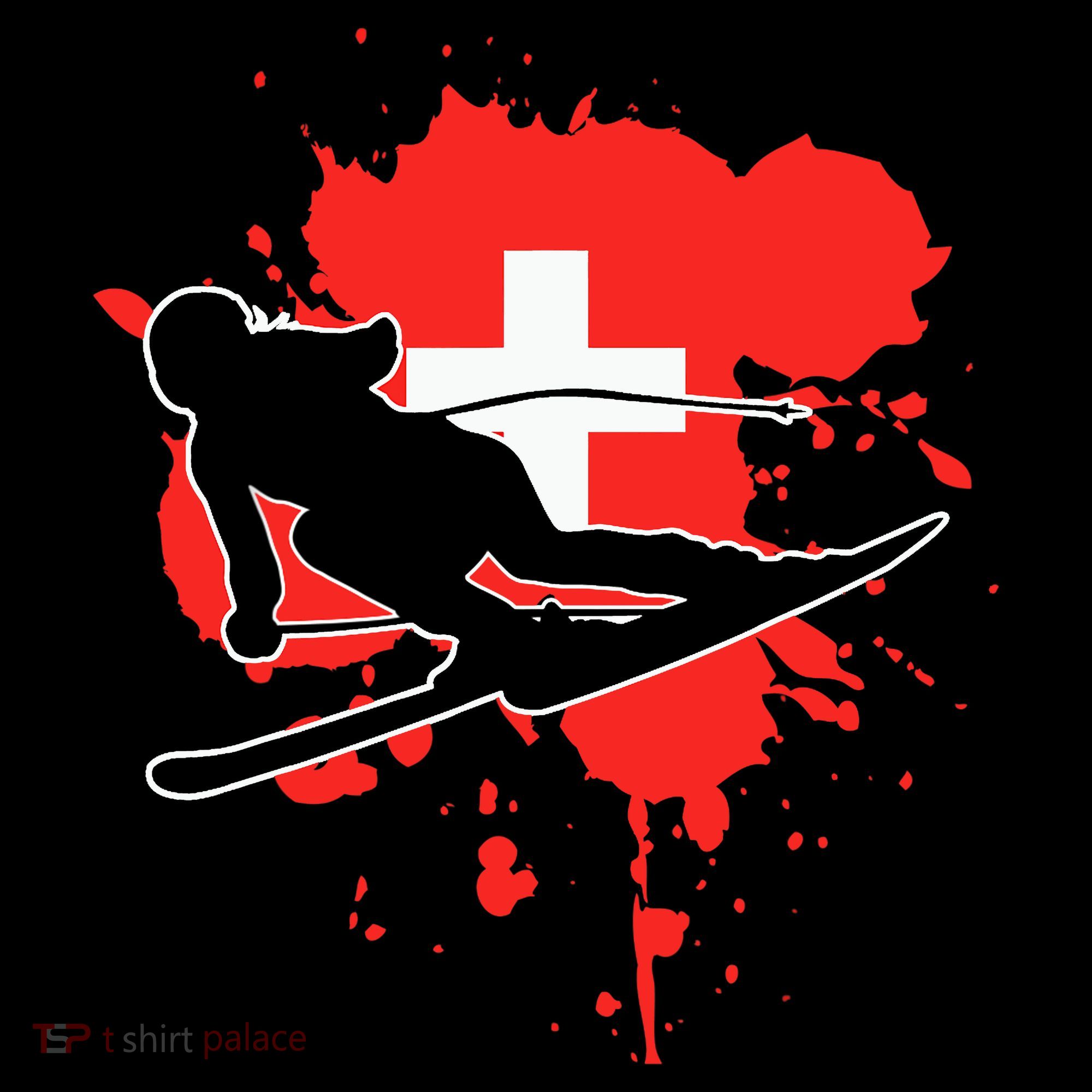 Switzerland Flag Skier Swiss Alpine Skiing Women's Hoodie
