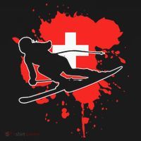 Switzerland Flag Skier Swiss Alpine Skiing Women's Tank Top thumb 5