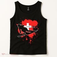 Switzerland Flag Skier Swiss Alpine Skiing Tank Top thumb 2