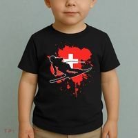 Switzerland Flag Skier Swiss Alpine Skiing Toddler T-Shirt thumb 2
