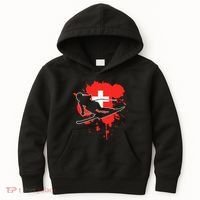 Switzerland Flag Skier Swiss Alpine Skiing Kids Hoodie thumb 0