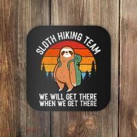 Sloth Funny Sloth Hiking Tee Sloth Lover Coaster thumb 0