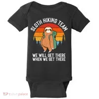 Sloth Funny Sloth Hiking Tee Sloth Lover Baby Bodysuit thumb 0