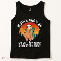 Sloth Funny Sloth Hiking Tee Sloth Lover Tank Top thumb 2