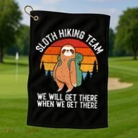 Sloth Funny Sloth Hiking Tee Sloth Lover Golf Towel thumb 1