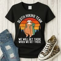 Sloth Funny Sloth Hiking Tee Sloth Lover Women's T-Shirt thumb 3
