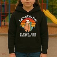 Sloth Funny Sloth Hiking Tee Sloth Lover Kids Hoodie thumb 3