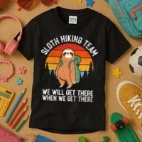 Sloth Funny Sloth Hiking Tee Sloth Lover Kids T-Shirt thumb 3